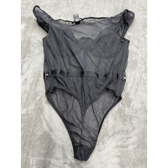 Victoria’s Secret Star Teddy Black Bodysuit Swarovski Rhinestones Medium - Picture 10 of 16